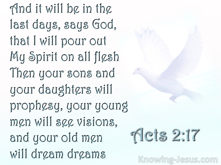 Acts 2:17 Pour Out God's Spirit On All Flesh (white)